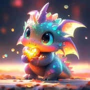 Baby Dragon Fairy Dust AB Full Drill Dinosaur Diamond Painting 5D Embroidery Cartoon Animal Mosaic New Arrival DIY Handmade Gift