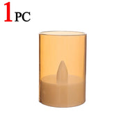 10/1PCS LED Electronic Candles Acrylic Cup Flameless Warm Light Candle Battery Powered Wedding Birthday Party Decoration Lights