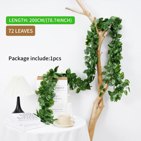 1 piece 2.0M Home Decor Artificial Ivy Leaf Garland Plants Vine Fake Foliage Flowers Creeper Green 72pcs Leaf Ivy Wreath