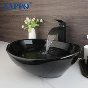 ZAPPO Marbling Rectangle Vessel Sink with Faucet Drain Ceramic Vessel Sinks Oval Bathroom Sink Bowl Above Counter with Mixer Tap