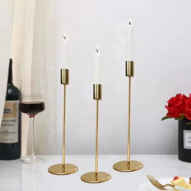 New Chinese Style Metal Candle Holders Simple Golden Wedding Decoration  Bar Party Living Room Decor Home Decor Candlestick