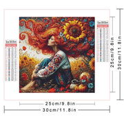 AZQSD Diamond Embroidery Sale Girl Portrait Picture Of Rhinestones Sunflower Painting Cross Stitch Home Decor Needlework