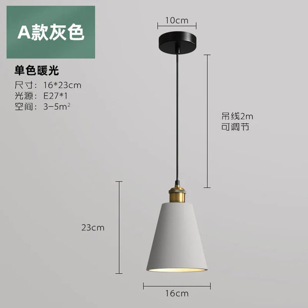 SANDYHA Nordic Industrial Style Pendant Light Modern Simplicity Pedant Lamps Macaron Simple Dining Room Bedroom Bedside Hanging