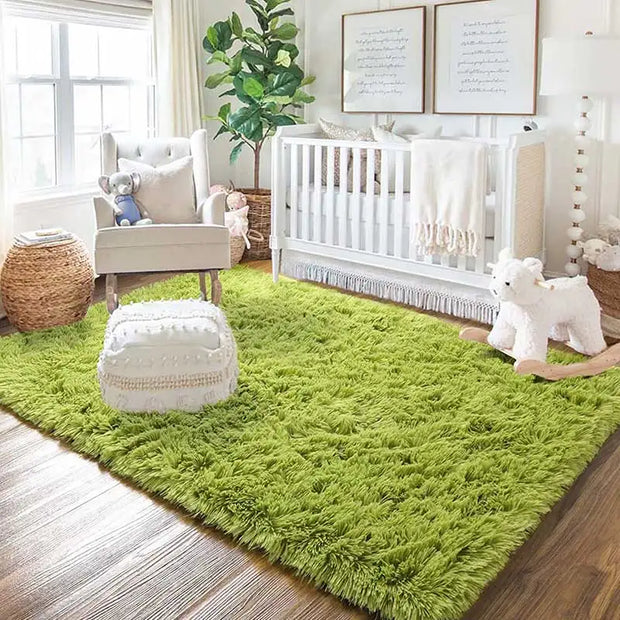 Pink Bedroom Carpet For Children's Room Cute Girls Floor Soft Mat Living Room Decoration White Fluffy Large Kids Bedside Rugs