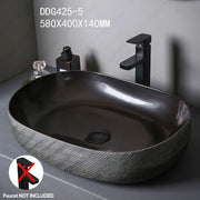 Ceramic Table Sink Above Counter Wash Basin Bathroom Lavatory Vanity Sink Art Basin Rectangular Balcony Countertop Vessel Sink