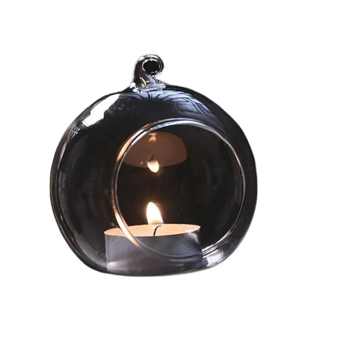 Glass Art Hollow Ball Candle Container Hanging Artistic Atmosphere Wedding Candle Holder Heat-resistant Transparent