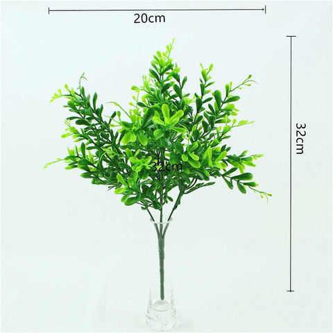 Home Garden Outdoor Wedding Decoration Fake Flower Accessory Plante Artificielle 7 Fork Plastic Fern Grass Green Leaf Fake Plant