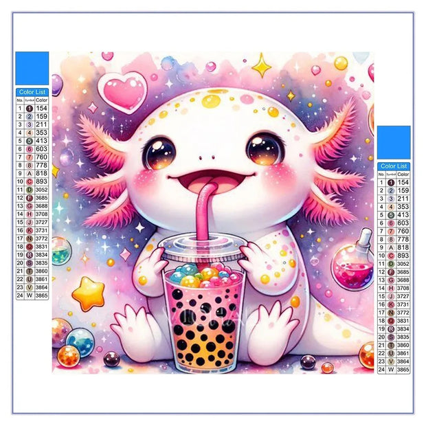 DIY AB Diamond Painting Cute Axolotl Elf Dragon Diamond Embroidery Cartoon Animal Cross Stitch Set Art Home Decoration Gift