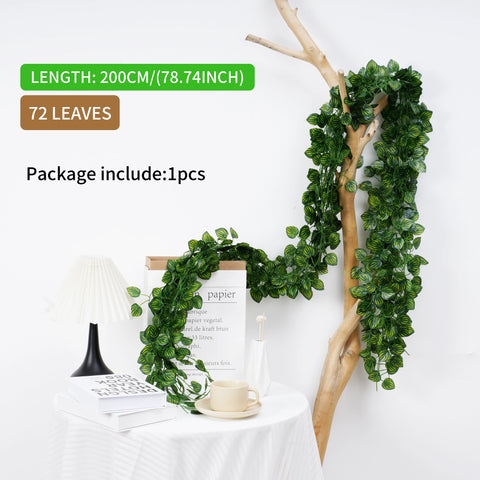 1 piece 2.0M Home Decor Artificial Ivy Leaf Garland Plants Vine Fake Foliage Flowers Creeper Green 72pcs Leaf Ivy Wreath