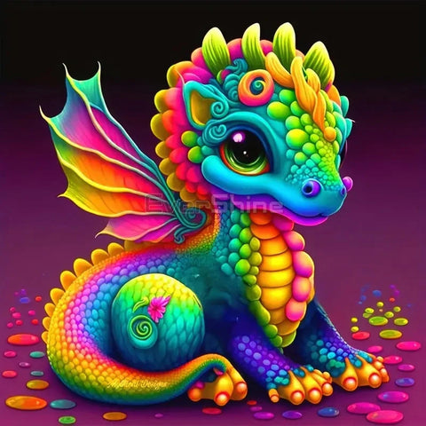 Baby Dragon Fairy Dust AB Full Drill Dinosaur Diamond Painting 5D Embroidery Cartoon Animal Mosaic New Arrival DIY Handmade Gift