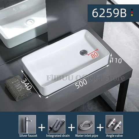 Ceramic Bathroom Vessel Sink Bowl Above Counter Ceramic Sink Bowl Lavatory Wash Hand Basin Countertop Basin Wash Bowl Porcelain