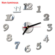 reloj de pared Luminous Wall Clock DIY Quartz Watch Clocks Acrylic Mirror Stickers Horloge Murale Wall Decor Home Decoration HOT