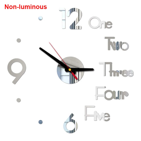 reloj de pared Luminous Wall Clock DIY Quartz Watch Clocks Acrylic Mirror Stickers Horloge Murale Wall Decor Home Decoration HOT